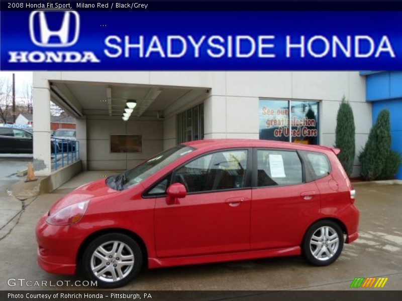Milano Red / Black/Grey 2008 Honda Fit Sport
