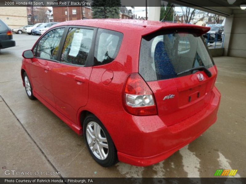Milano Red / Black/Grey 2008 Honda Fit Sport