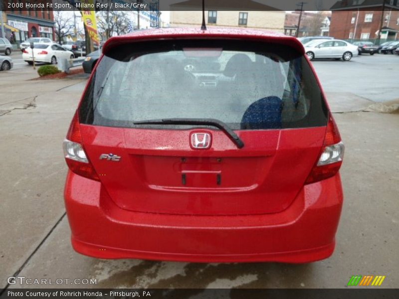 Milano Red / Black/Grey 2008 Honda Fit Sport