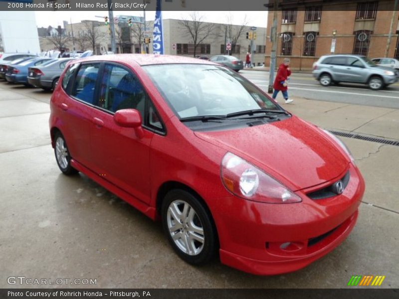 Milano Red / Black/Grey 2008 Honda Fit Sport