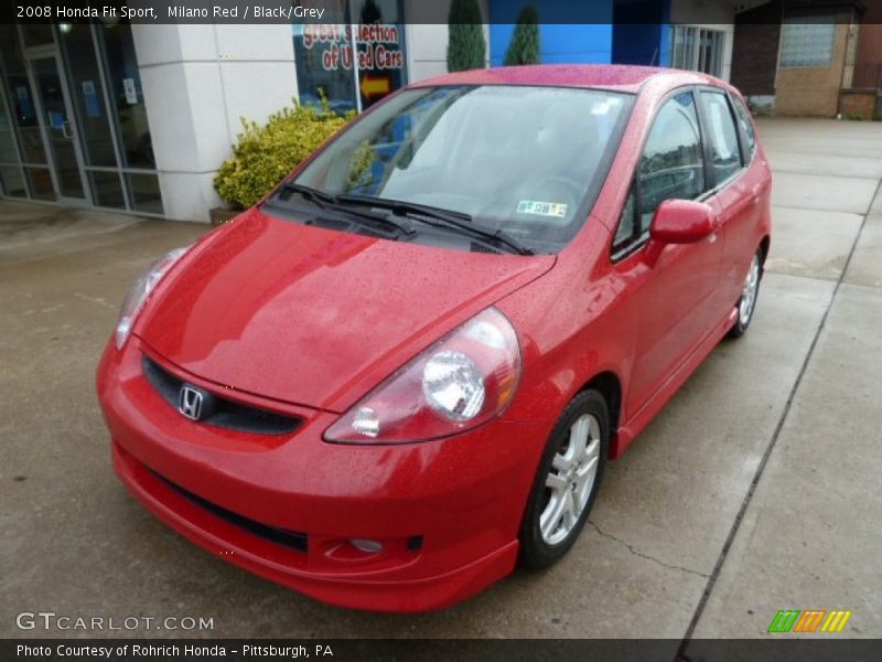 Milano Red / Black/Grey 2008 Honda Fit Sport