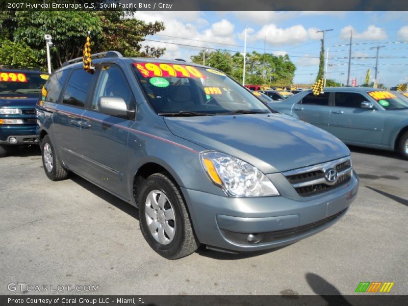 South Pacific Blue / Gray 2007 Hyundai Entourage GLS