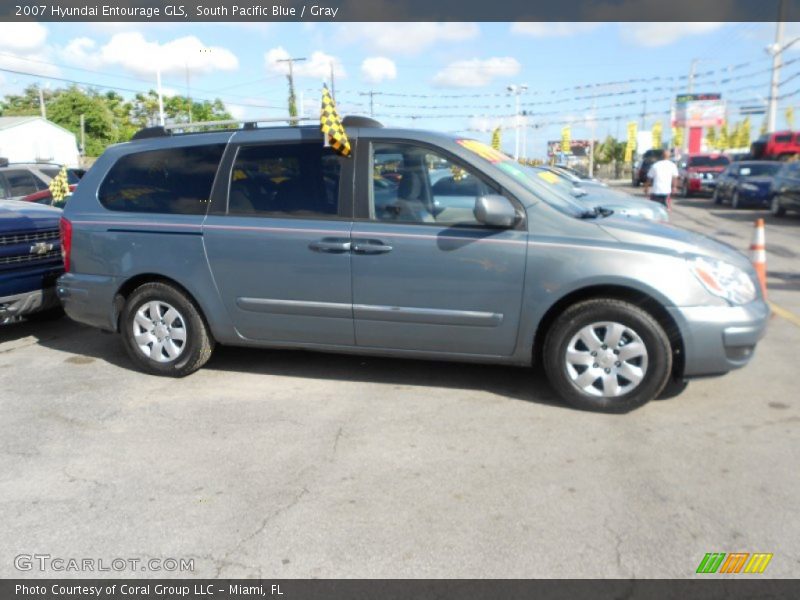 South Pacific Blue / Gray 2007 Hyundai Entourage GLS