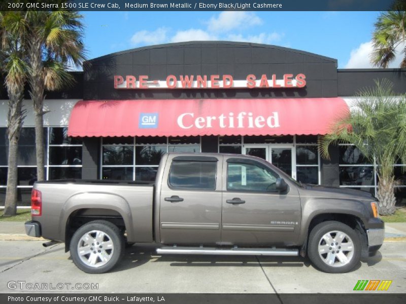 Medium Brown Metallic / Ebony Black/Light Cashmere 2007 GMC Sierra 1500 SLE Crew Cab