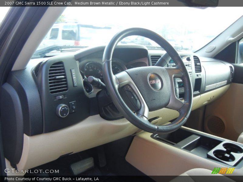 Medium Brown Metallic / Ebony Black/Light Cashmere 2007 GMC Sierra 1500 SLE Crew Cab
