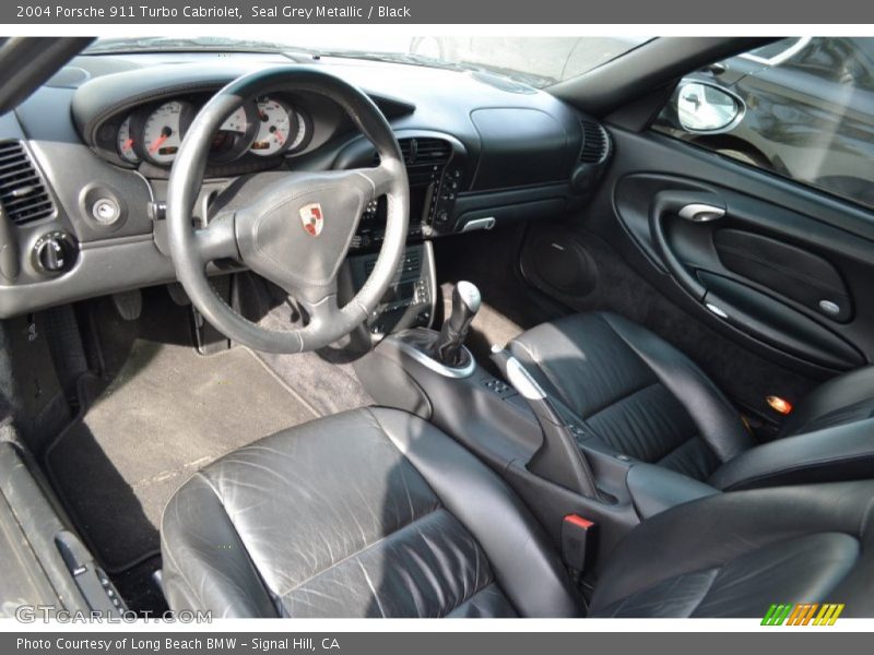 Seal Grey Metallic / Black 2004 Porsche 911 Turbo Cabriolet