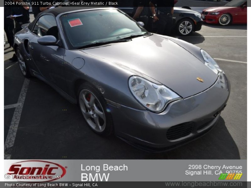 Seal Grey Metallic / Black 2004 Porsche 911 Turbo Cabriolet