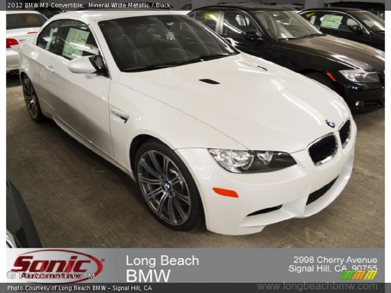 Mineral White Metallic / Black 2012 BMW M3 Convertible