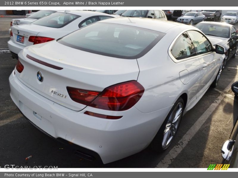 Alpine White / Black Nappa Leather 2012 BMW 6 Series 650i Coupe