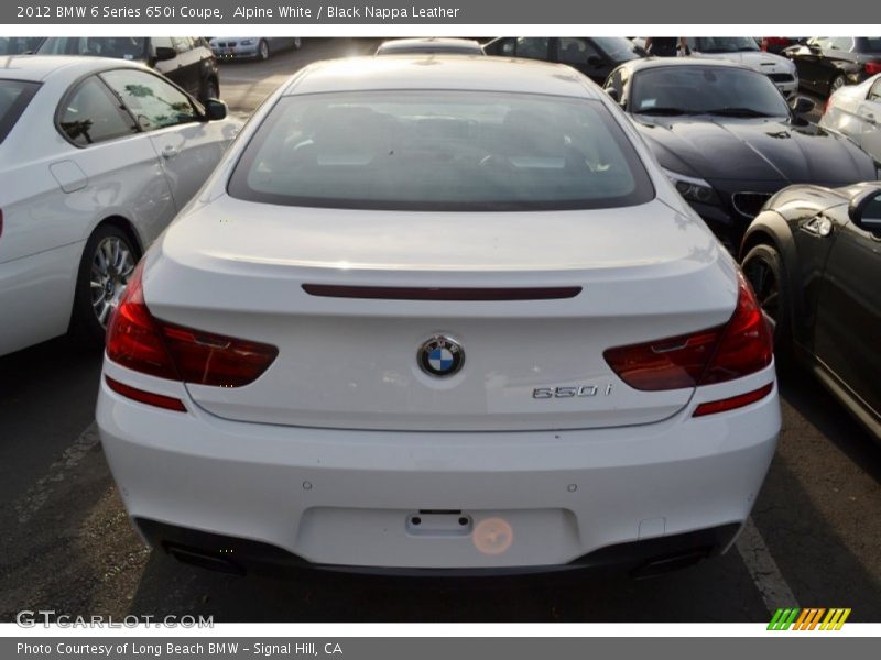 Alpine White / Black Nappa Leather 2012 BMW 6 Series 650i Coupe