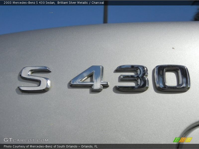 Brilliant Silver Metallic / Charcoal 2003 Mercedes-Benz S 430 Sedan