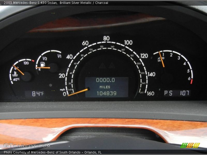 Brilliant Silver Metallic / Charcoal 2003 Mercedes-Benz S 430 Sedan