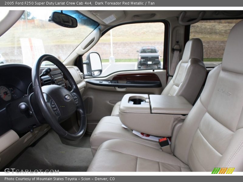 Dark Toreador Red Metallic / Tan 2005 Ford F250 Super Duty Lariat Crew Cab 4x4