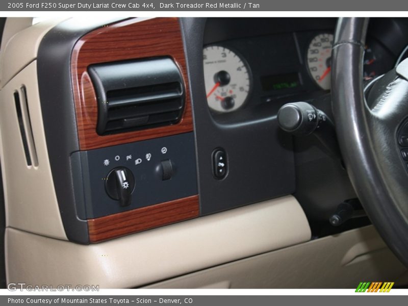 Dark Toreador Red Metallic / Tan 2005 Ford F250 Super Duty Lariat Crew Cab 4x4