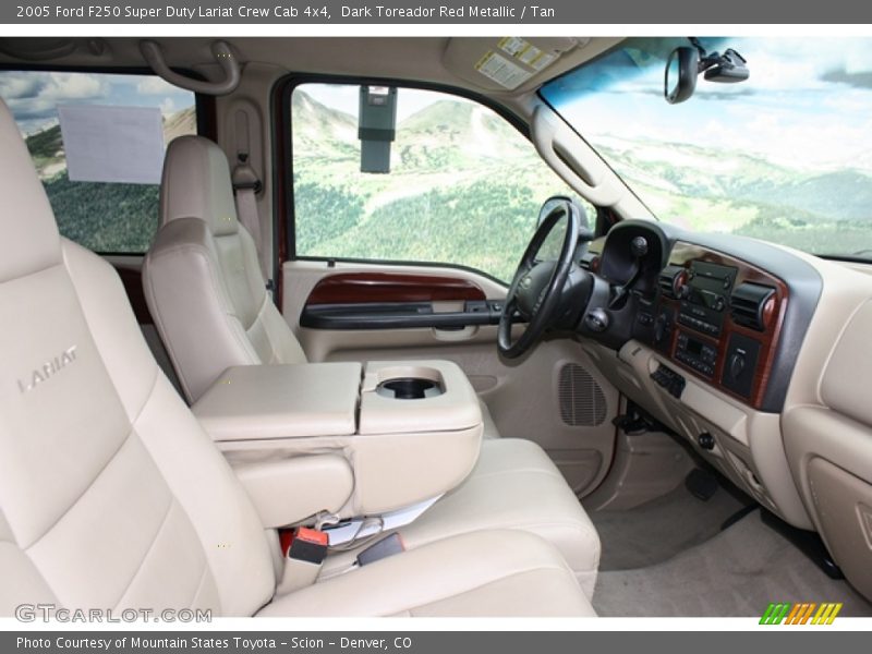 Dark Toreador Red Metallic / Tan 2005 Ford F250 Super Duty Lariat Crew Cab 4x4