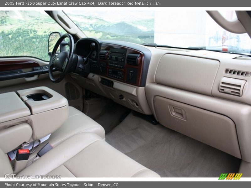 Dark Toreador Red Metallic / Tan 2005 Ford F250 Super Duty Lariat Crew Cab 4x4