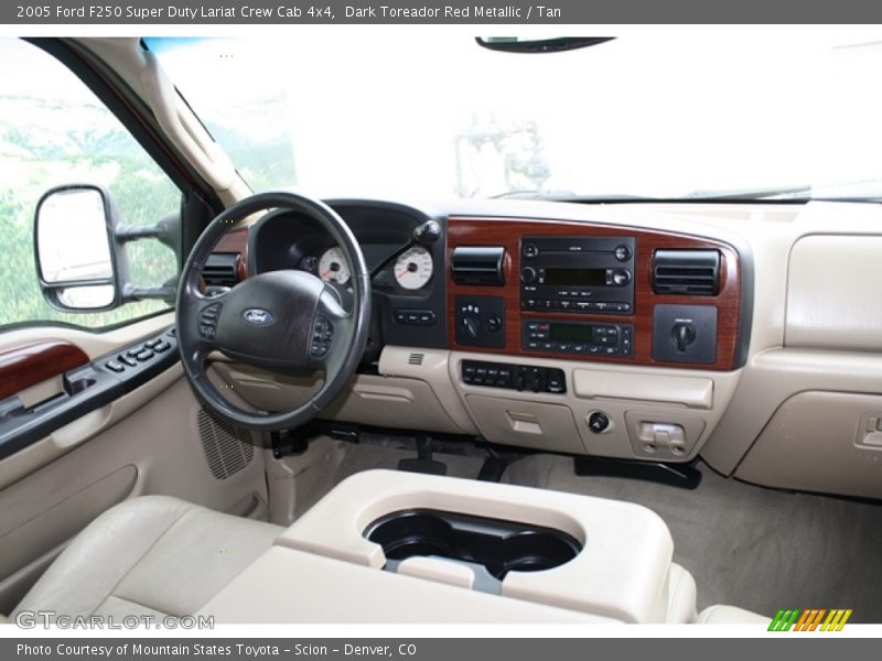 Dark Toreador Red Metallic / Tan 2005 Ford F250 Super Duty Lariat Crew Cab 4x4