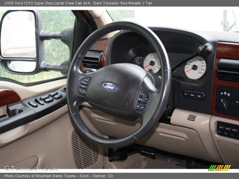 Dark Toreador Red Metallic / Tan 2005 Ford F250 Super Duty Lariat Crew Cab 4x4