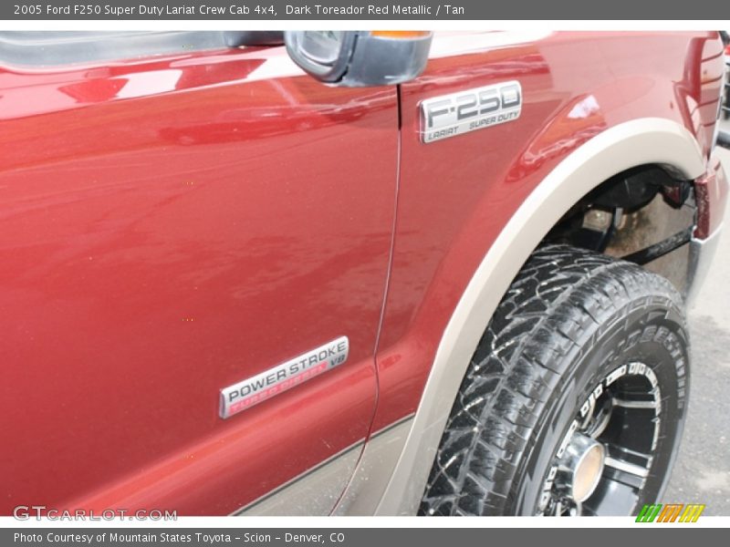 Dark Toreador Red Metallic / Tan 2005 Ford F250 Super Duty Lariat Crew Cab 4x4