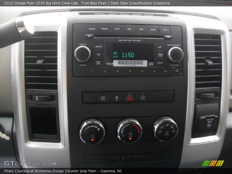 True Blue Pearl / Dark Slate Gray/Medium Graystone 2012 Dodge Ram 1500 Big Horn Crew Cab