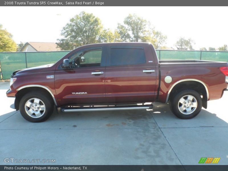 Salsa Red Pearl / Beige 2008 Toyota Tundra SR5 CrewMax