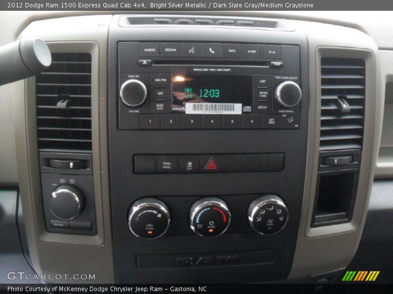 Bright Silver Metallic / Dark Slate Gray/Medium Graystone 2012 Dodge Ram 1500 Express Quad Cab 4x4