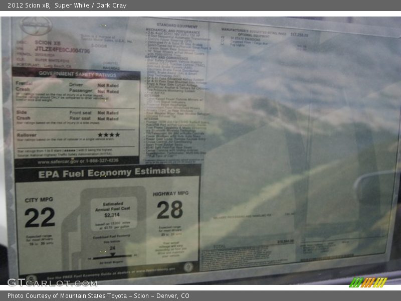 Super White / Dark Gray 2012 Scion xB