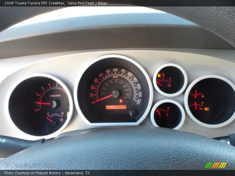 Salsa Red Pearl / Beige 2008 Toyota Tundra SR5 CrewMax