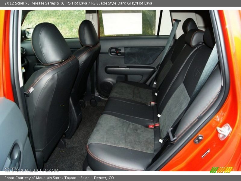 Back seats in RS Suede Style Dark Gray/Hot Lava - 2012 Scion xB Release Series 9.0