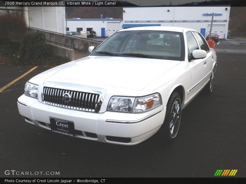 Vibrant White / Light Camel 2008 Mercury Grand Marquis GS