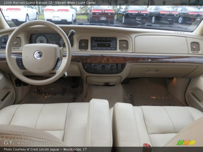 Vibrant White / Light Camel 2008 Mercury Grand Marquis GS
