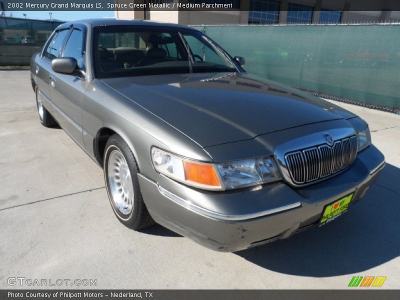 Spruce Green Metallic / Medium Parchment 2002 Mercury Grand Marquis LS
