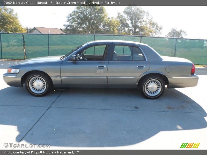 Spruce Green Metallic / Medium Parchment 2002 Mercury Grand Marquis LS