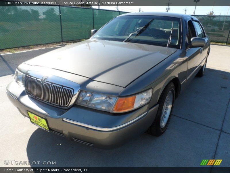 Spruce Green Metallic / Medium Parchment 2002 Mercury Grand Marquis LS