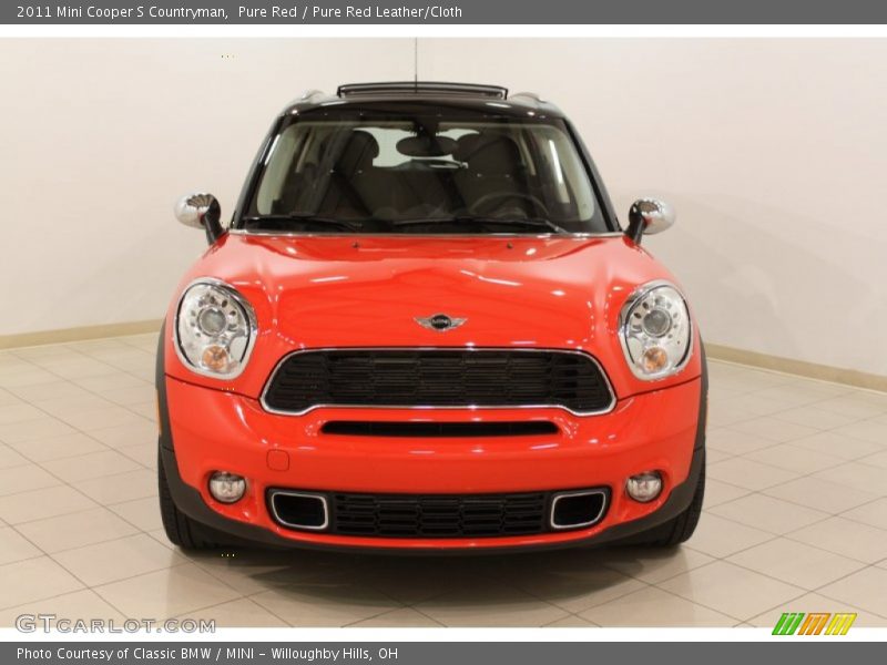 Pure Red / Pure Red Leather/Cloth 2011 Mini Cooper S Countryman