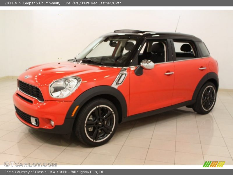 Pure Red / Pure Red Leather/Cloth 2011 Mini Cooper S Countryman