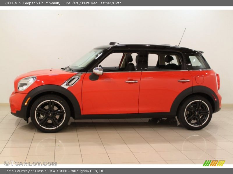 Pure Red / Pure Red Leather/Cloth 2011 Mini Cooper S Countryman