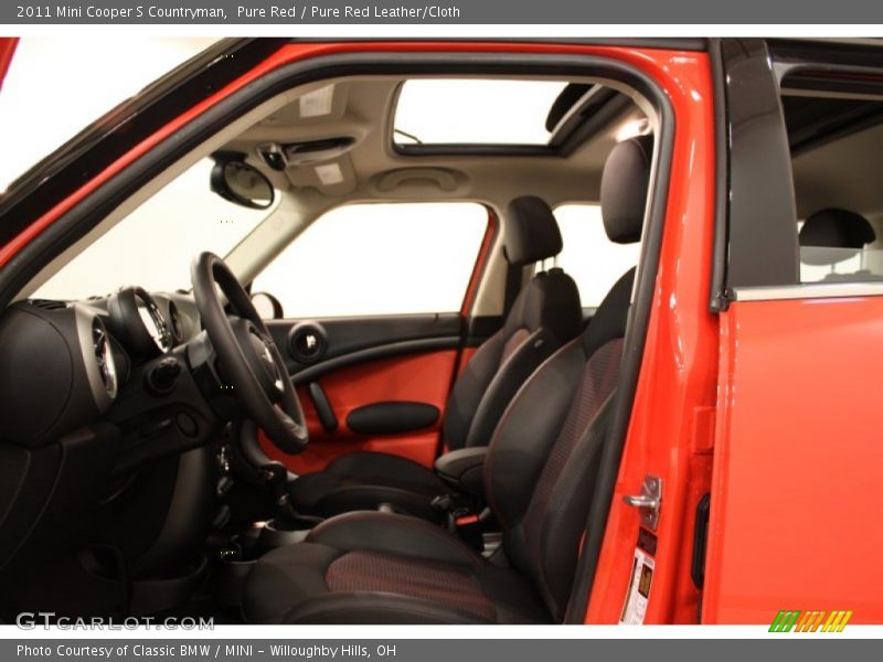 Pure Red / Pure Red Leather/Cloth 2011 Mini Cooper S Countryman