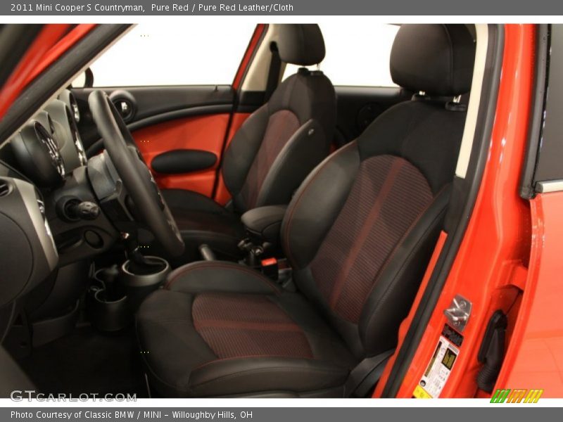 Pure Red / Pure Red Leather/Cloth 2011 Mini Cooper S Countryman