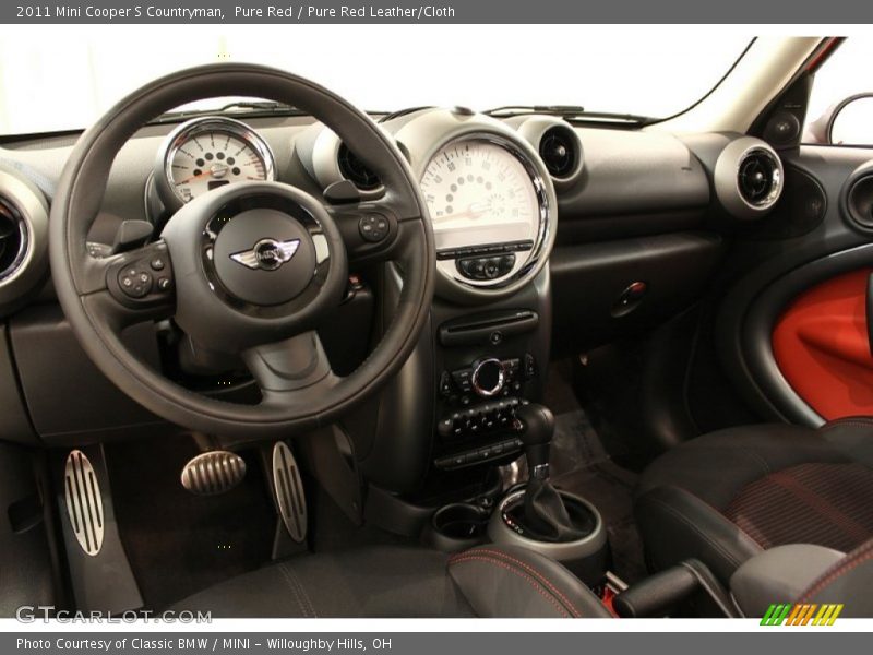 Pure Red / Pure Red Leather/Cloth 2011 Mini Cooper S Countryman