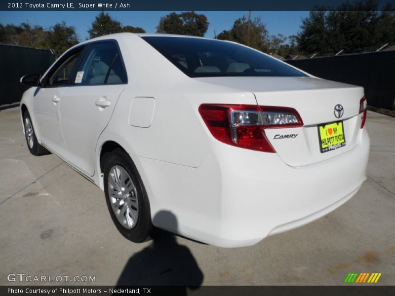 Super White / Ash 2012 Toyota Camry LE