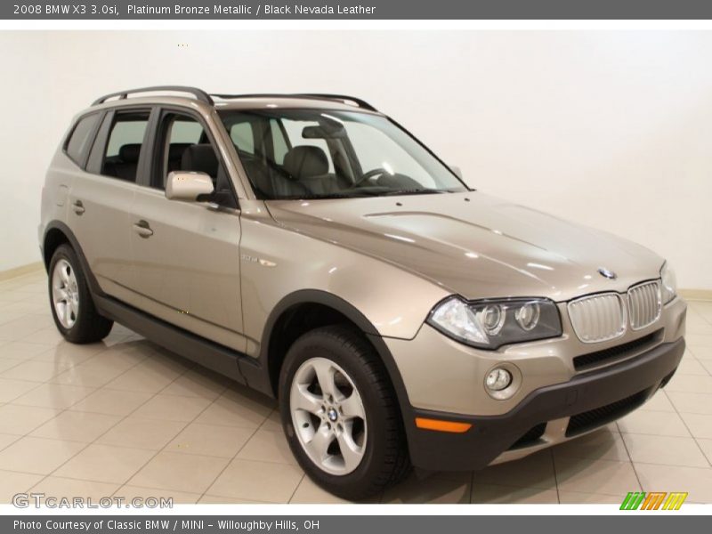 Platinum Bronze Metallic / Black Nevada Leather 2008 BMW X3 3.0si