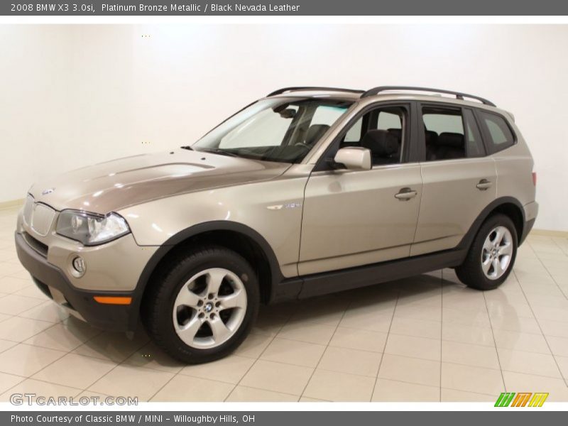 Platinum Bronze Metallic / Black Nevada Leather 2008 BMW X3 3.0si