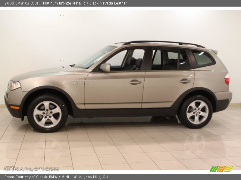 Platinum Bronze Metallic / Black Nevada Leather 2008 BMW X3 3.0si