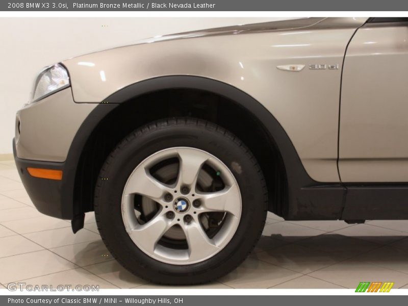Platinum Bronze Metallic / Black Nevada Leather 2008 BMW X3 3.0si