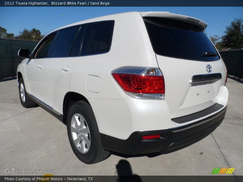 Blizzard White Pearl / Sand Beige 2012 Toyota Highlander