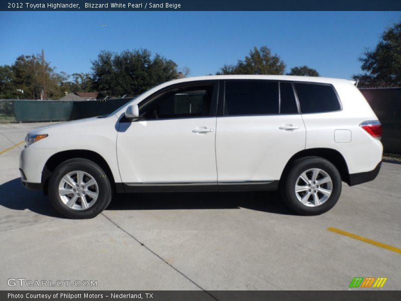 Blizzard White Pearl / Sand Beige 2012 Toyota Highlander