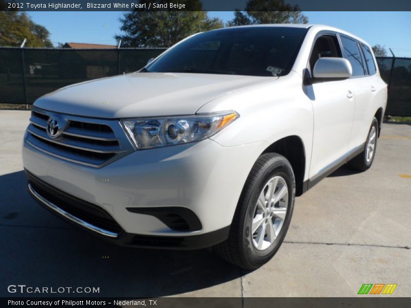 Blizzard White Pearl / Sand Beige 2012 Toyota Highlander