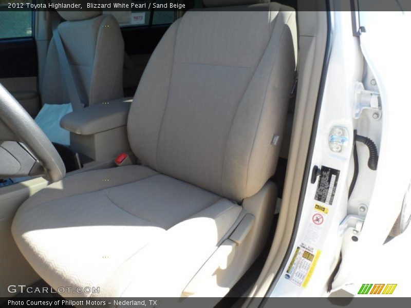Blizzard White Pearl / Sand Beige 2012 Toyota Highlander