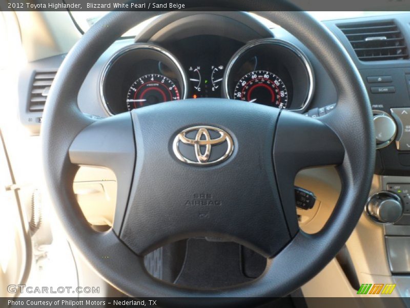 Blizzard White Pearl / Sand Beige 2012 Toyota Highlander